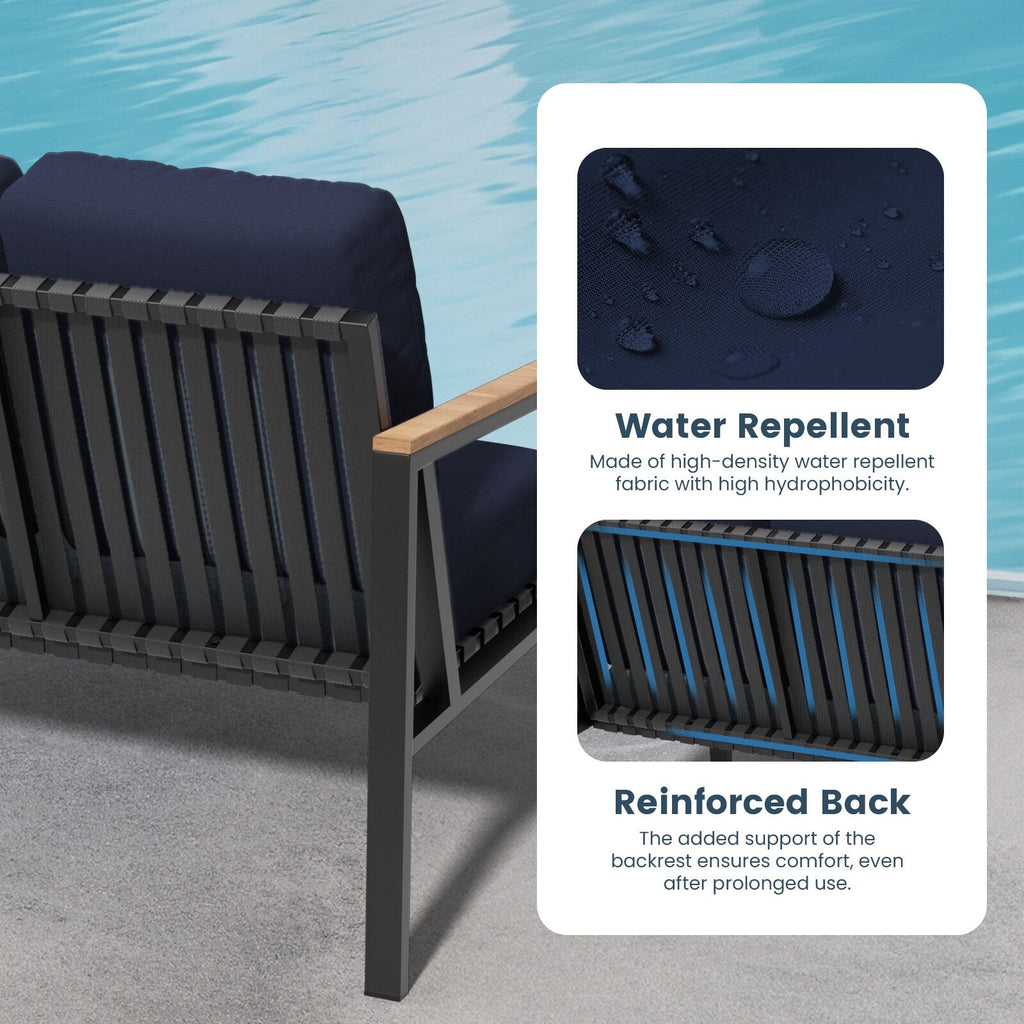 Ensemble de conversation de patio 4 pièces avec coussins et chaises berçantes