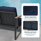 Ensemble de conversation de patio 4 pièces avec coussins et chaises berçantes