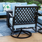 Ensemble de salon de jardin MAISON ARTS 4/5 pièces, canapé avec 2 fauteuils simples, 1 canapé 3 places et table basse/poufs