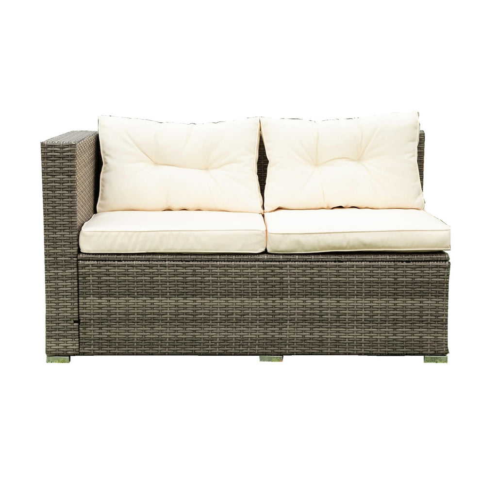 Ensemble de canapés sectionnels en osier avec rangement, 4 pièces, pour patio