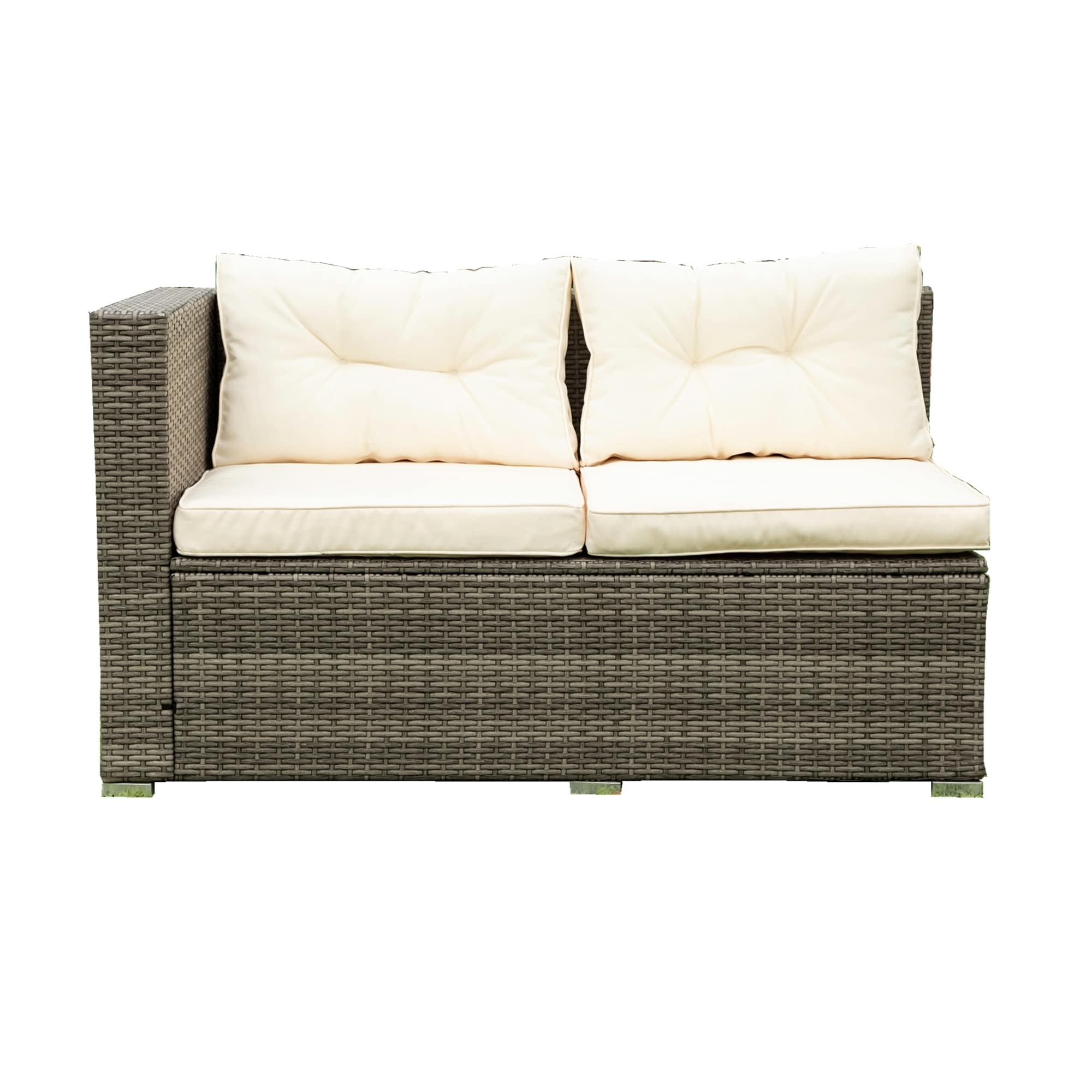 Ensemble de canapés sectionnels en osier avec rangement, 4 pièces, pour patio