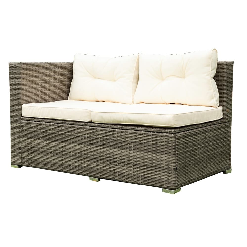 Ensemble de canapés sectionnels en osier avec rangement, 4 pièces, pour patio