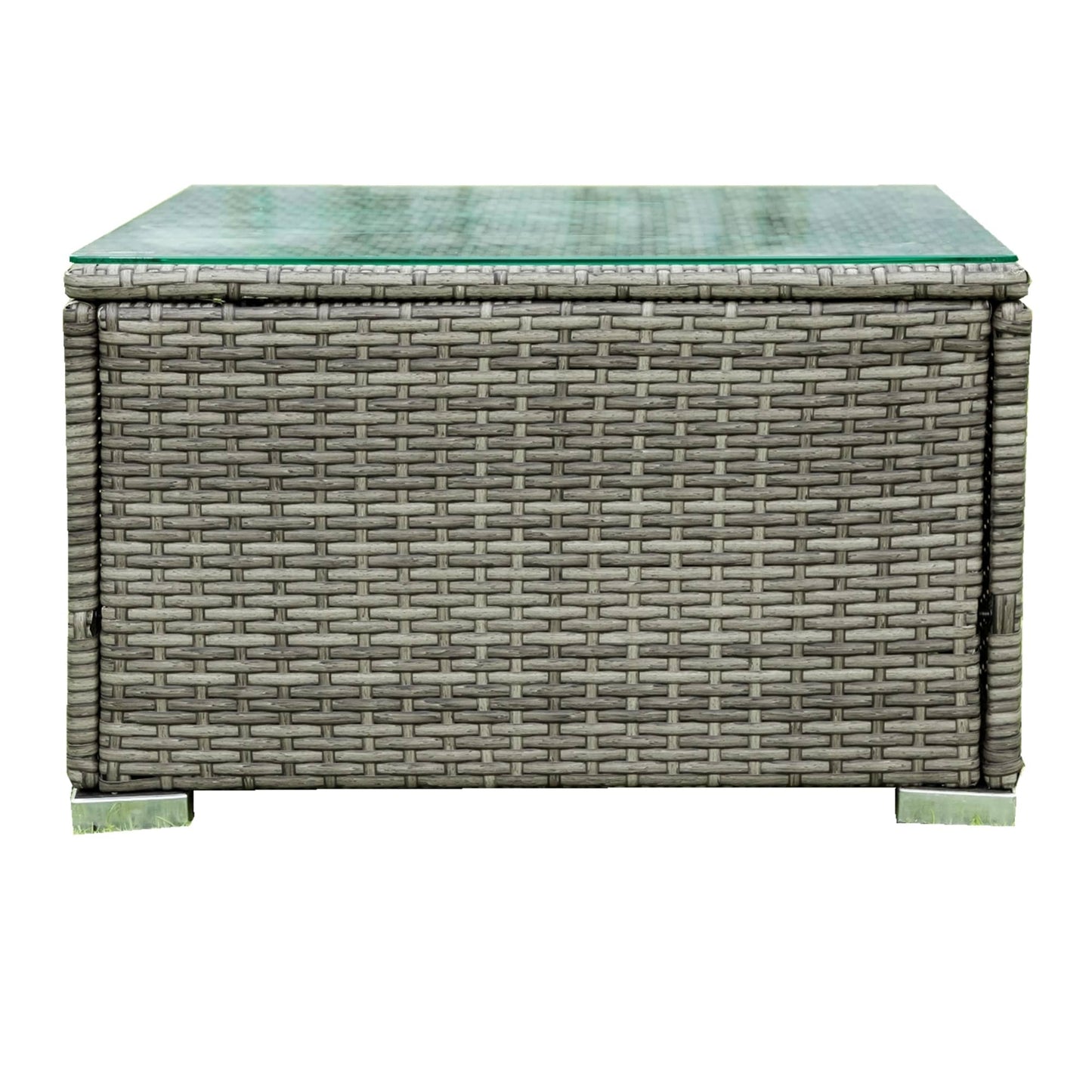 Ensemble de canapés sectionnels en osier avec rangement, 4 pièces, pour patio