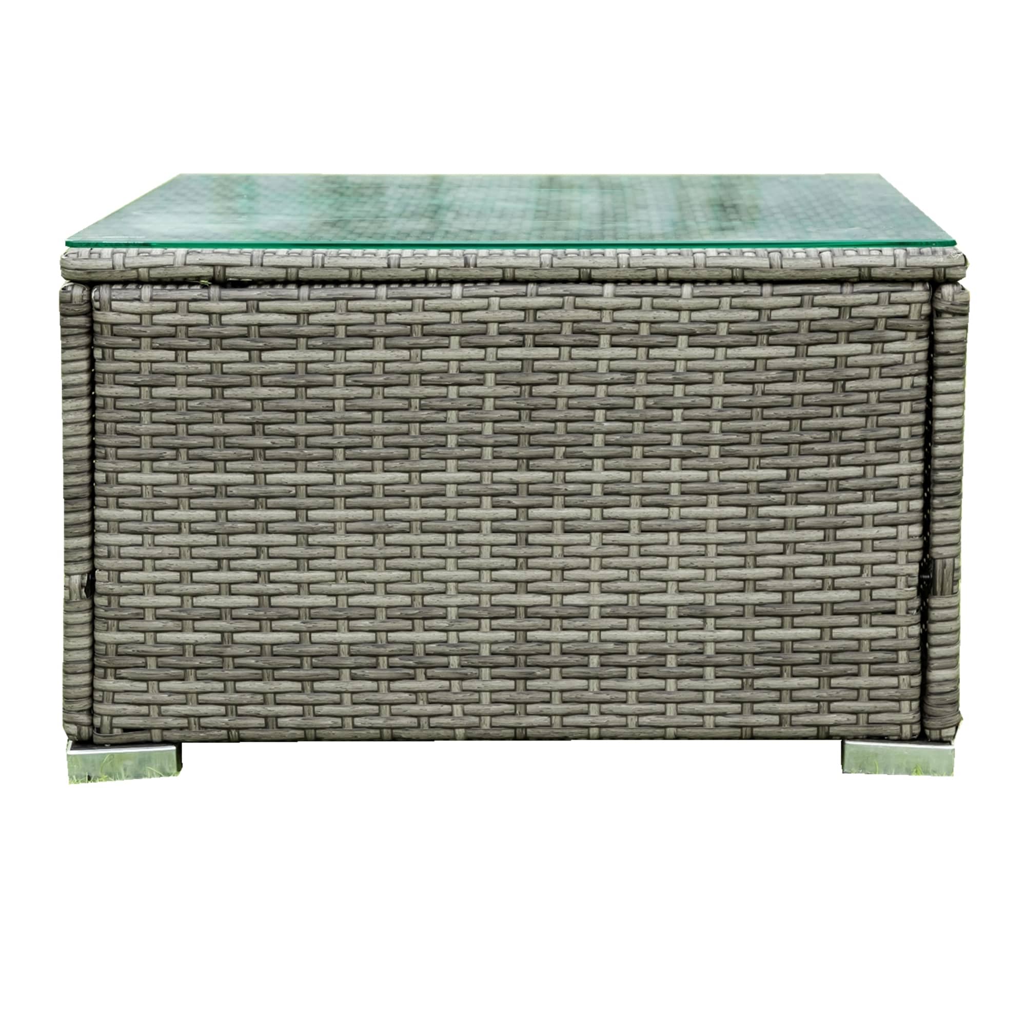 Ensemble de canapés sectionnels en osier avec rangement, 4 pièces, pour patio