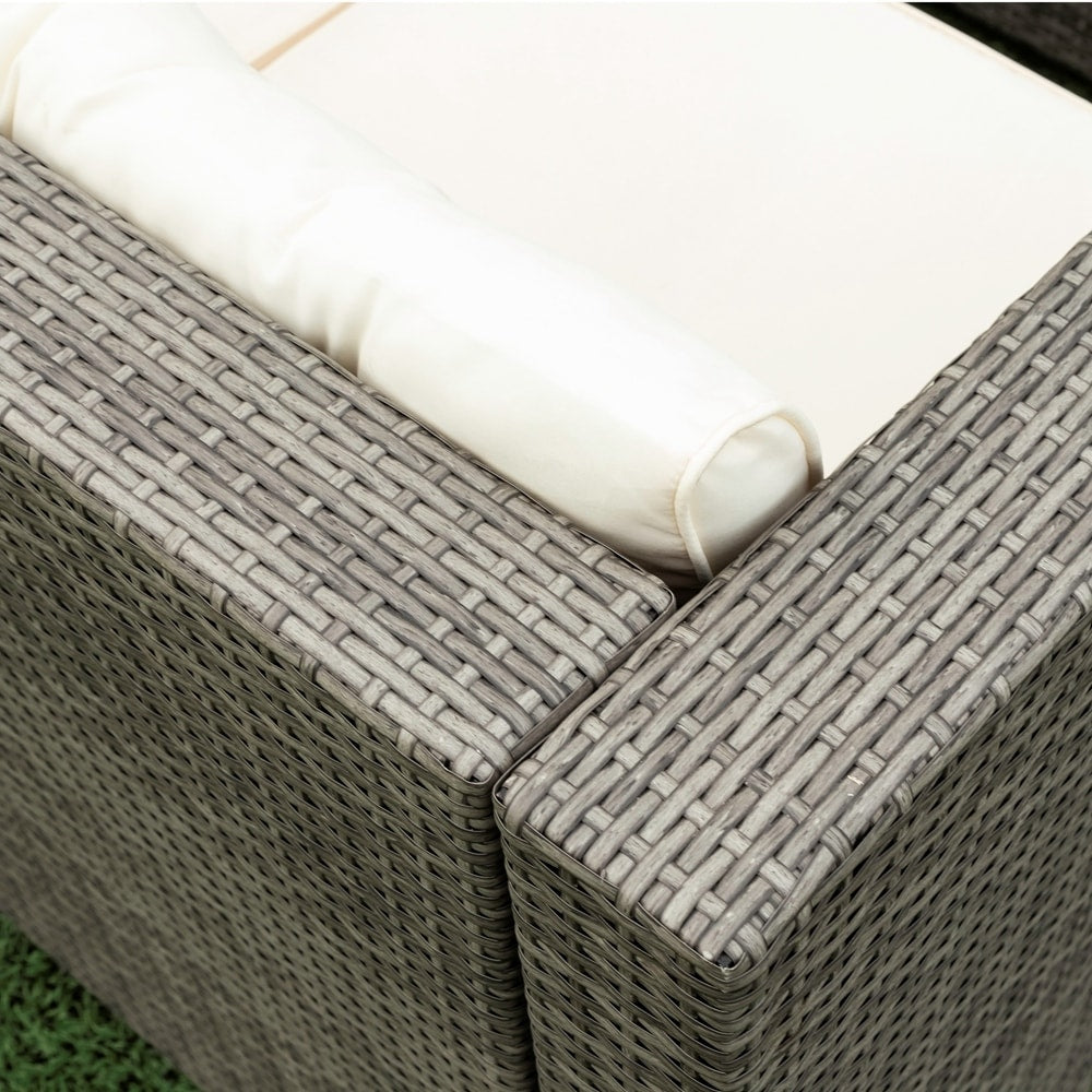 Ensemble de canapés sectionnels en osier avec rangement, 4 pièces, pour patio