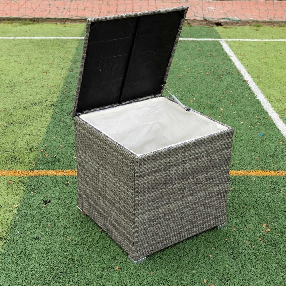 Ensemble de canapés sectionnels en osier avec rangement, 4 pièces, pour patio