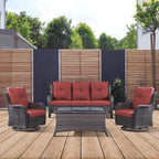 Ensemble de 4 canapés de patio avec fauteuils pivotants Gymojoy