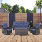 Ensemble de 4 canapés de patio avec fauteuils pivotants Gymojoy