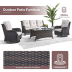 Ensemble de 4 canapés de patio avec fauteuils pivotants Gymojoy