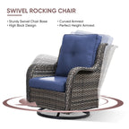 Ensemble de 4 canapés de patio avec fauteuils pivotants Gymojoy