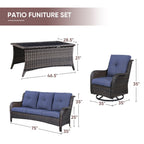 Ensemble de 4 canapés de patio avec fauteuils pivotants Gymojoy
