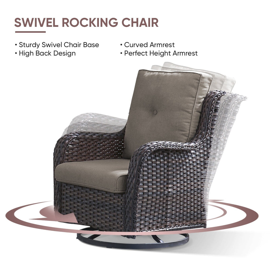 Ensemble de 4 canapés de patio avec fauteuils pivotants Gymojoy