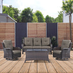 Ensemble de 4 canapés de patio avec fauteuils pivotants Gymojoy