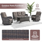 Ensemble de 4 canapés de patio avec fauteuils pivotants Gymojoy