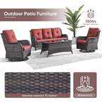 Ensemble de 4 canapés de patio avec fauteuils pivotants Gymojoy