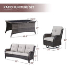 Ensemble de 4 canapés de patio avec fauteuils pivotants Gymojoy