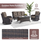 Ensemble de 4 canapés de patio avec fauteuils pivotants Gymojoy
