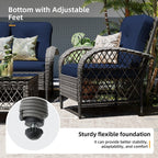 Ensemble de 4 chaises de patio Patio Watcher en osier gris avec coussins et table basse