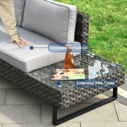 Ensemble de 4 canapés d'extérieur en osier Moasis avec table basse