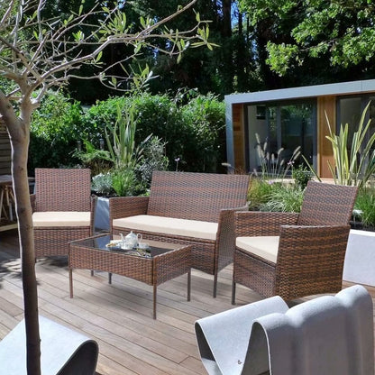 Ensemble de patio extérieur Homall PE Rattan 4 pièces