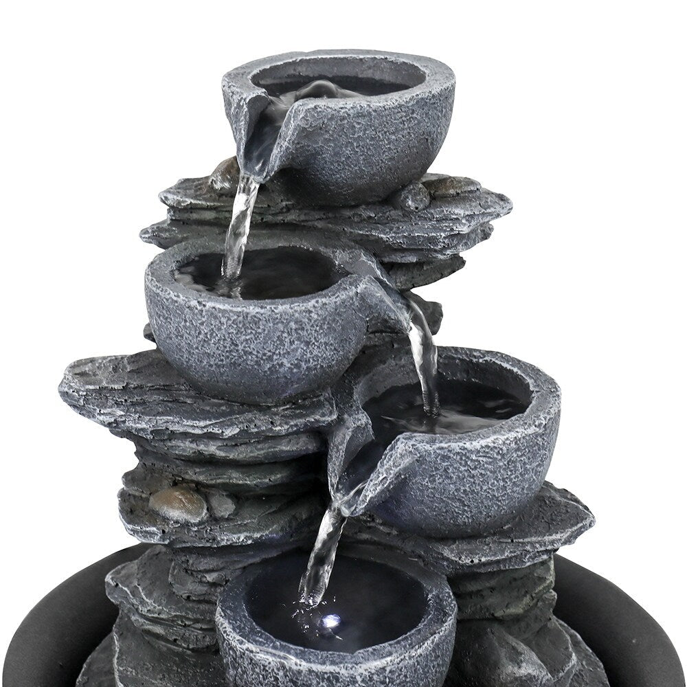 Fontaine d'eau d'intérieur à 4 niveaux avec cascade relaxante pour la maison