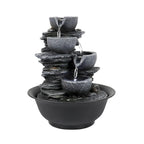Fontaine d'eau d'intérieur à 4 niveaux avec cascade relaxante pour la maison