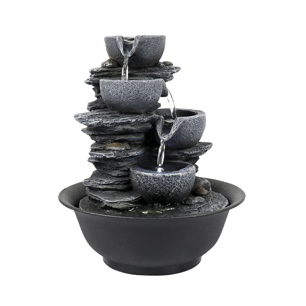 Fontaine d'eau d'intérieur à 4 niveaux avec cascade relaxante pour la maison