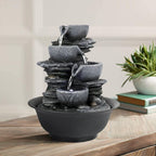 Fontaine d'eau d'intérieur à 4 niveaux avec cascade relaxante pour la maison