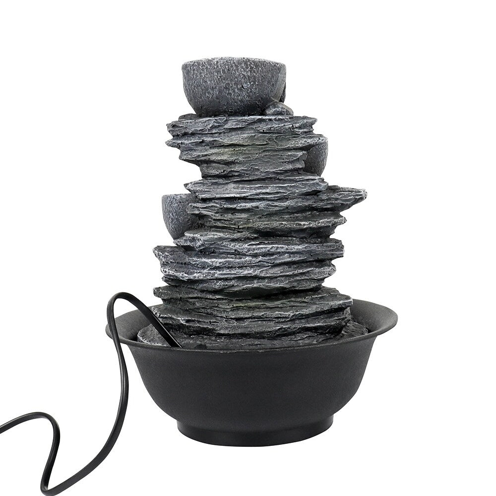 Fontaine d'eau d'intérieur à 4 niveaux avec cascade relaxante pour la maison