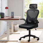 Chaise de bureau ergonomique en maille, dossier haut avec accoudoirs, soutien lombaire, chaise de bureau pivotante pour ordinateur