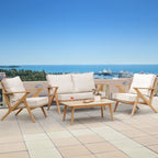 Ensemble de patio 4 pièces, ensemble de canapés d'extérieur avec coussins et coussin de dossier, ensemble de conversation d'extérieur avec table basse