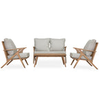 Ensemble de patio 4 pièces, ensemble de canapés d'extérieur avec coussins et coussin de dossier, ensemble de conversation d'extérieur avec table basse