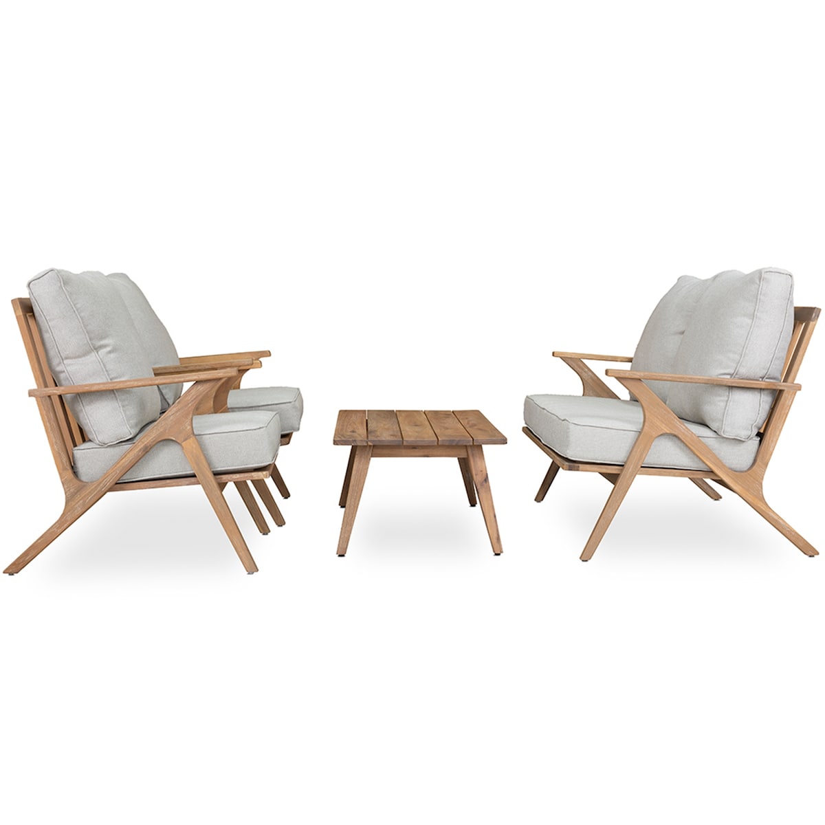 Ensemble de patio 4 pièces, ensemble de canapés d'extérieur avec coussins et coussin de dossier, ensemble de conversation d'extérieur avec table basse