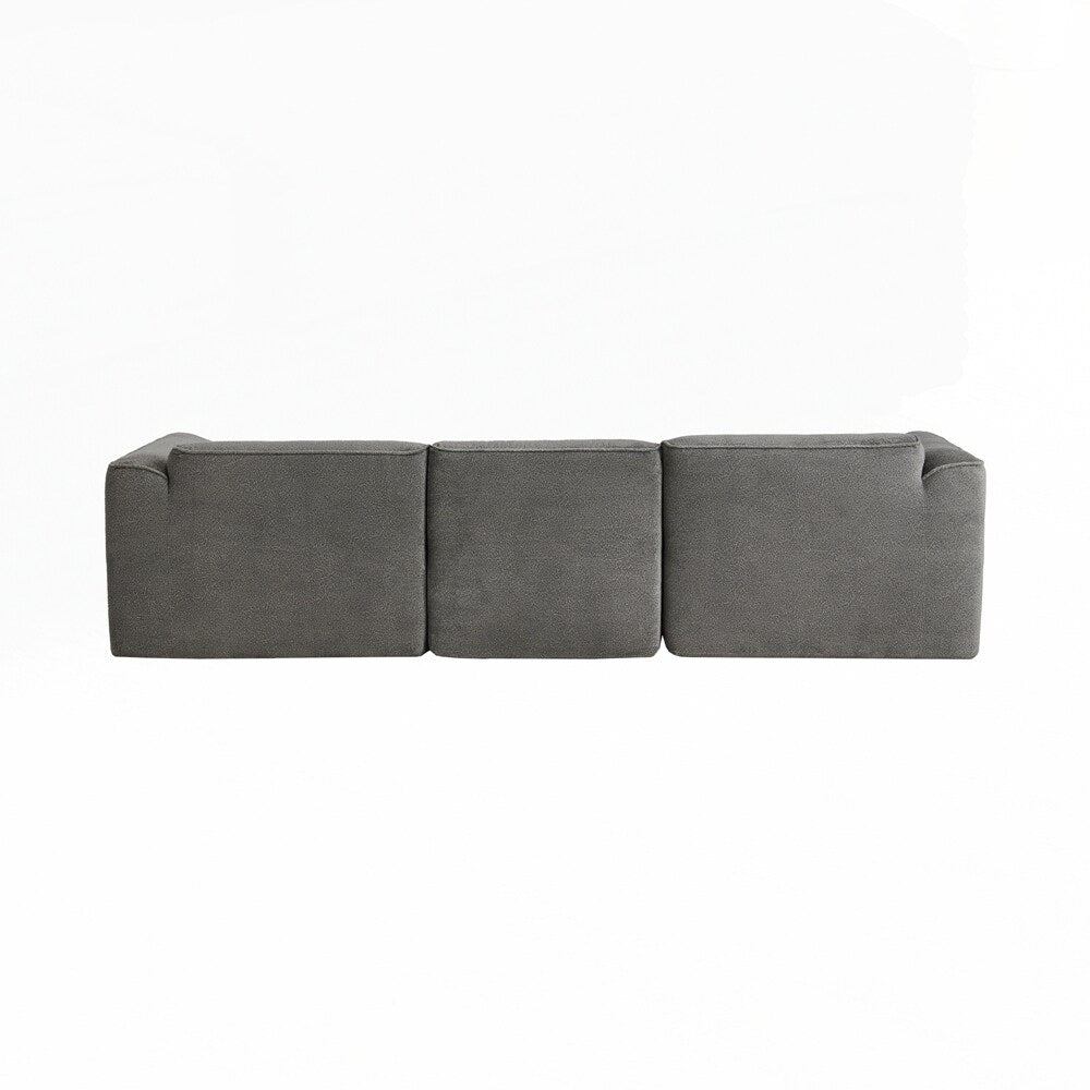 Canapé 4 places avec coussins d'assise en éponge pure et repose-pieds amovible comprenant 3 coussins décoratifs