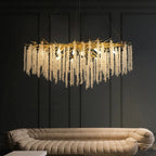 Lustre rectangulaire en cristal doré moderne de 40 pouces, branches d'arbre, luminaire suspendu pour îlot de cuisine, salle à manger
