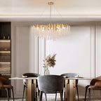 Lustre rectangulaire en cristal doré moderne de 40 pouces, branches d'arbre, luminaire suspendu pour îlot de cuisine, salle à manger