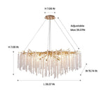 Lustre rectangulaire en cristal doré moderne de 40 pouces, branches d'arbre, luminaire suspendu pour îlot de cuisine, salle à manger