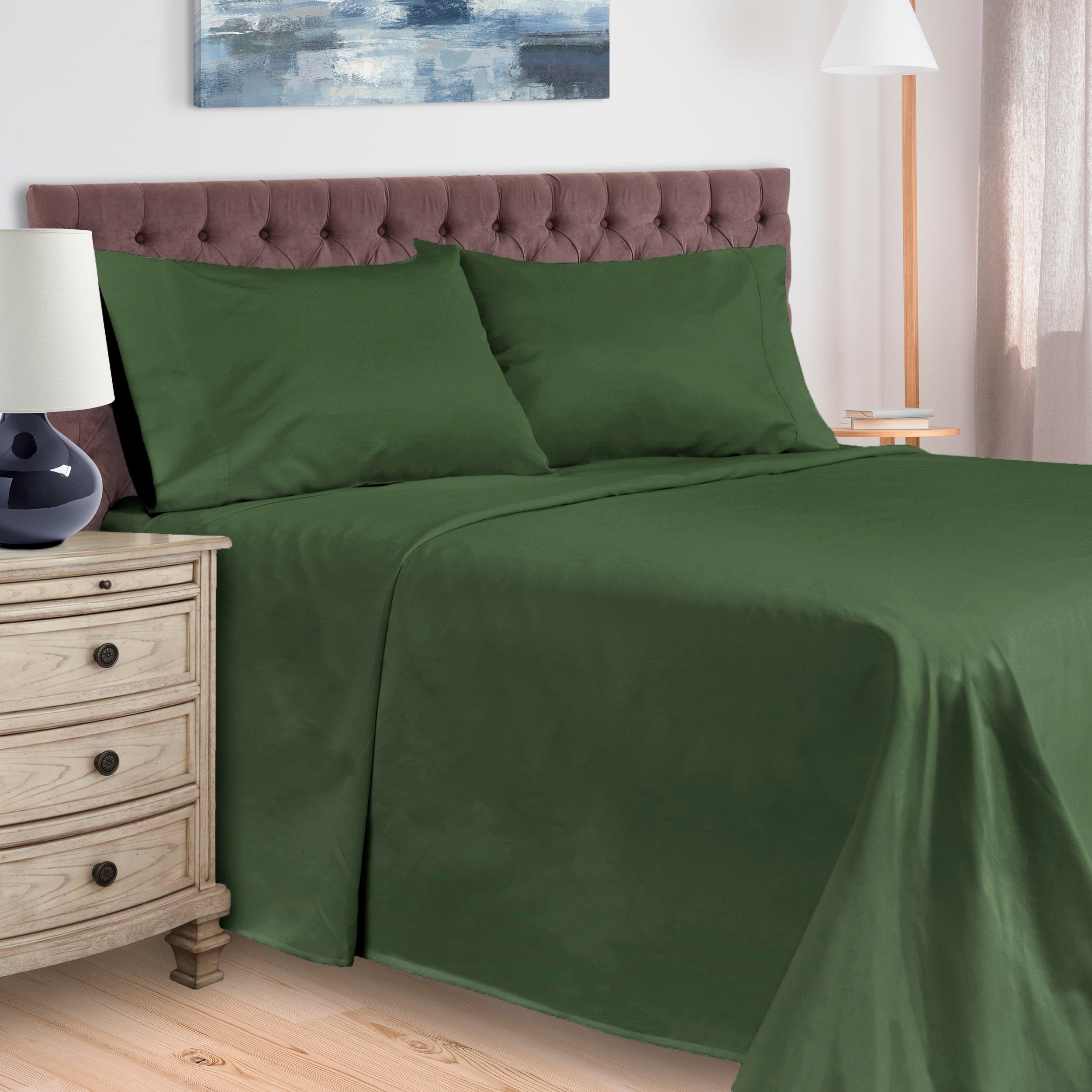 Parure de lit unie en coton égyptien 400 fils par Superior