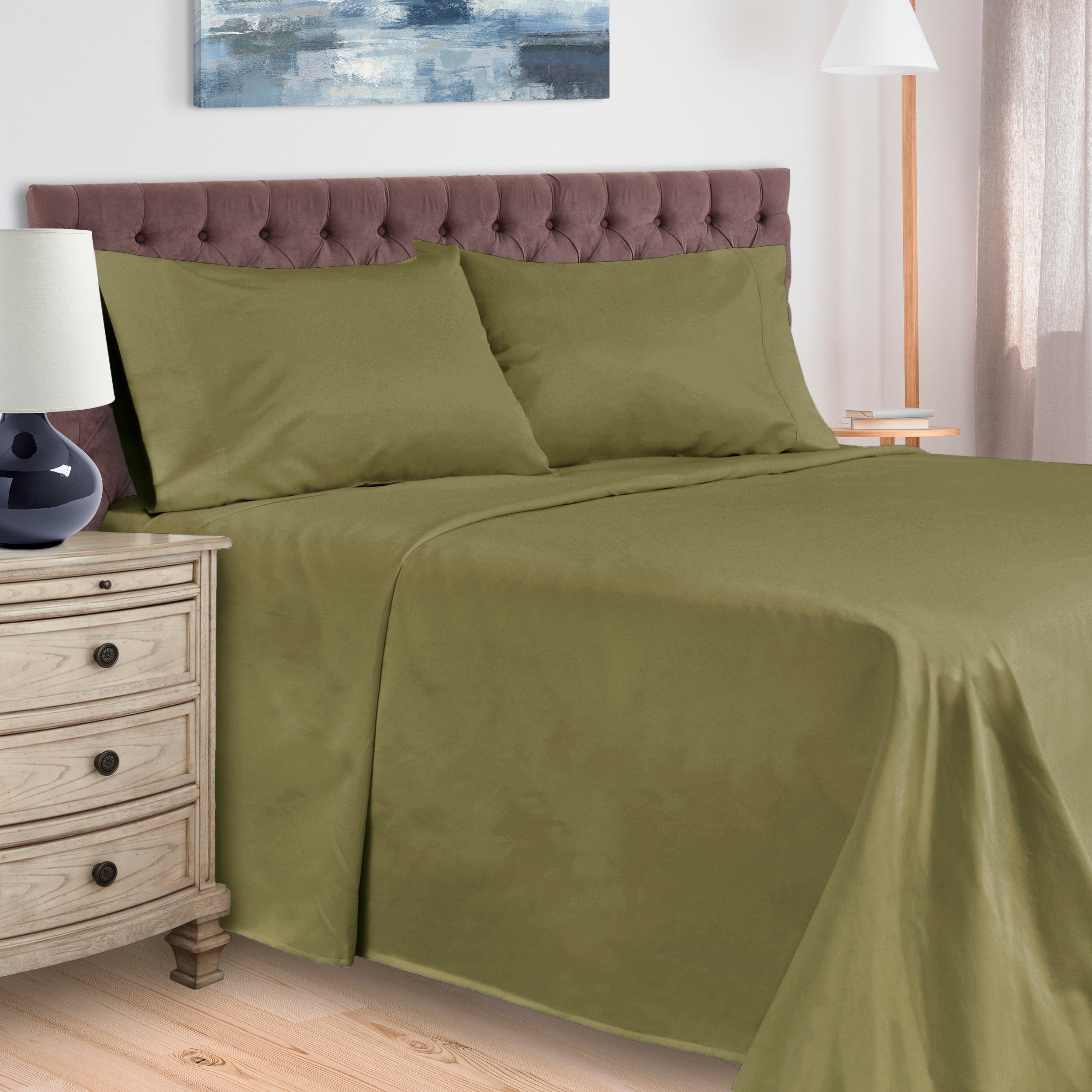 Parure de lit unie en coton égyptien 400 fils par Superior