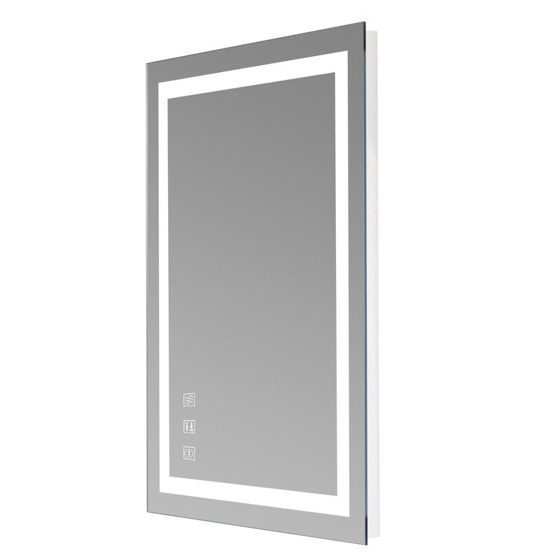 Miroir de salle de bain tactile à LED tricolore avec lumières à intensité variable