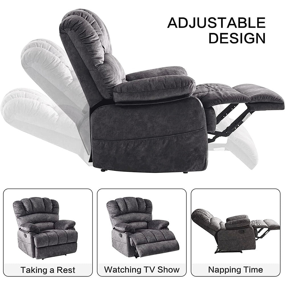 Fauteuil inclinable manuel surdimensionné 41 W, canapé inclinable extra large