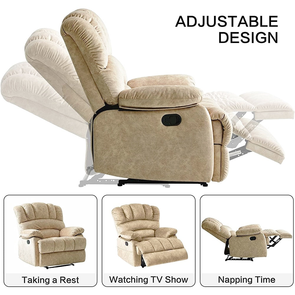 Fauteuil inclinable manuel surdimensionné 41 W, canapé inclinable extra large
