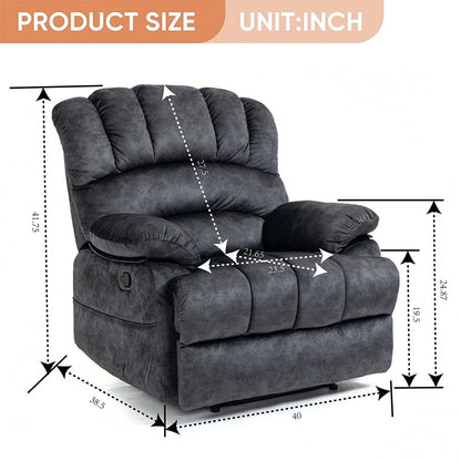Fauteuil inclinable manuel surdimensionné 41 W, canapé inclinable extra large