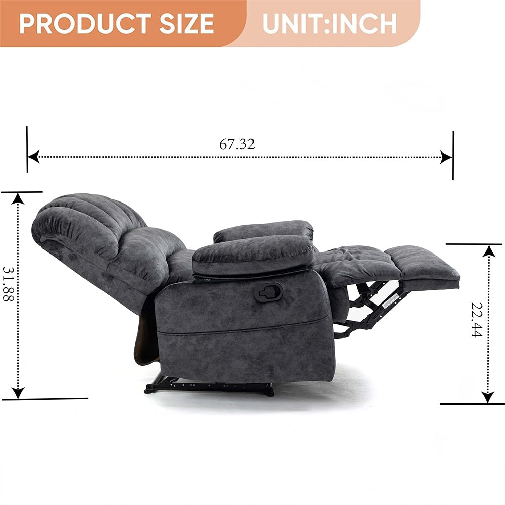Fauteuil inclinable manuel surdimensionné 41 W, canapé inclinable extra large