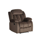 Fauteuil à bascule inclinable en tissu microsuède avec ours en peluche marron 41