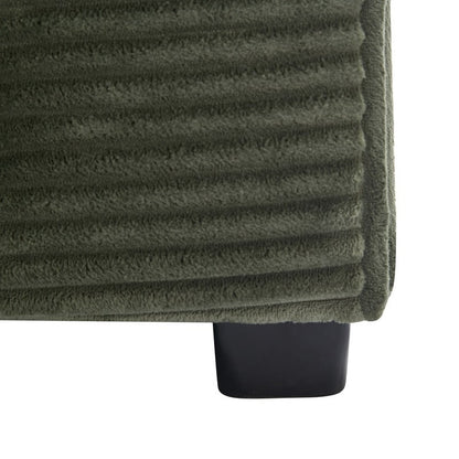 42.12 Canapé rembourré en velours côtelé + pouf