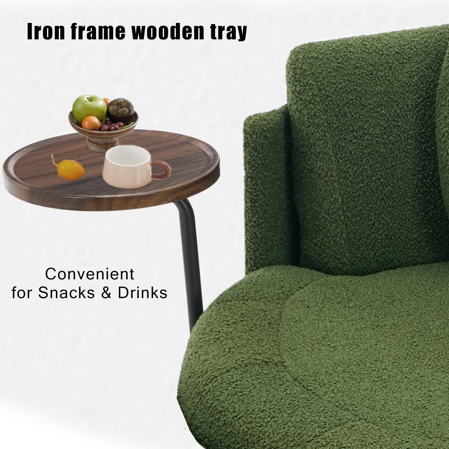 Fauteuil simple 42,5 avec repose-pieds mobile en forme de croissant