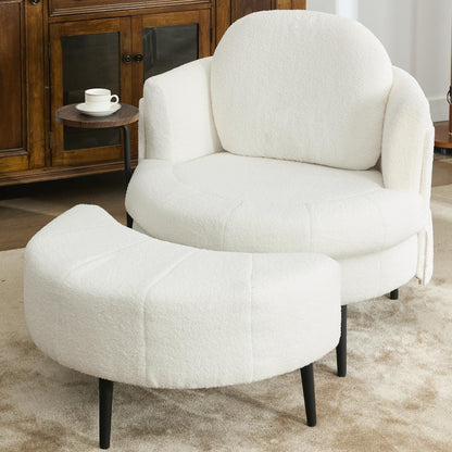Fauteuil simple 42,5 avec repose-pieds mobile en forme de croissant