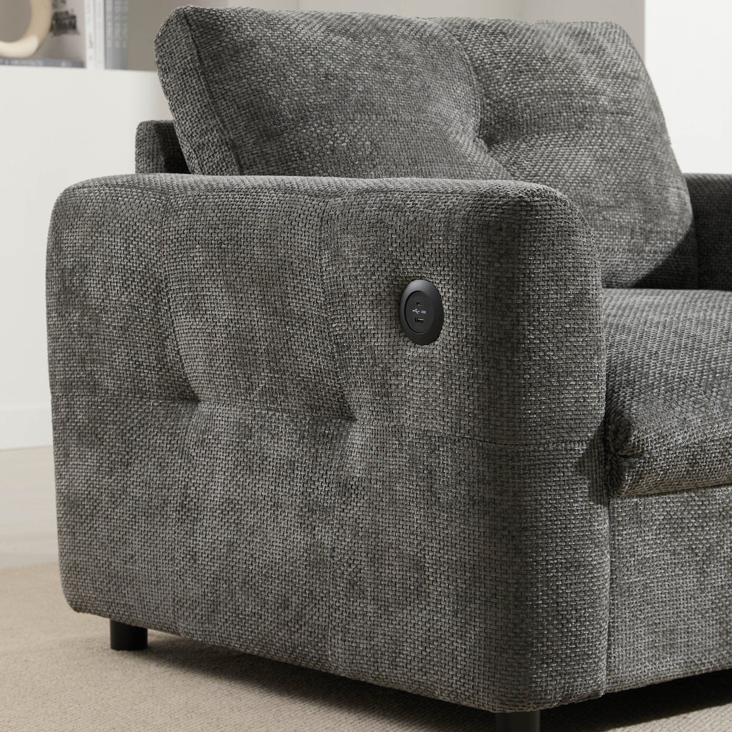 Fauteuil simple en chenille 42 x 33, siège large, double chargeur, 2 couleurs