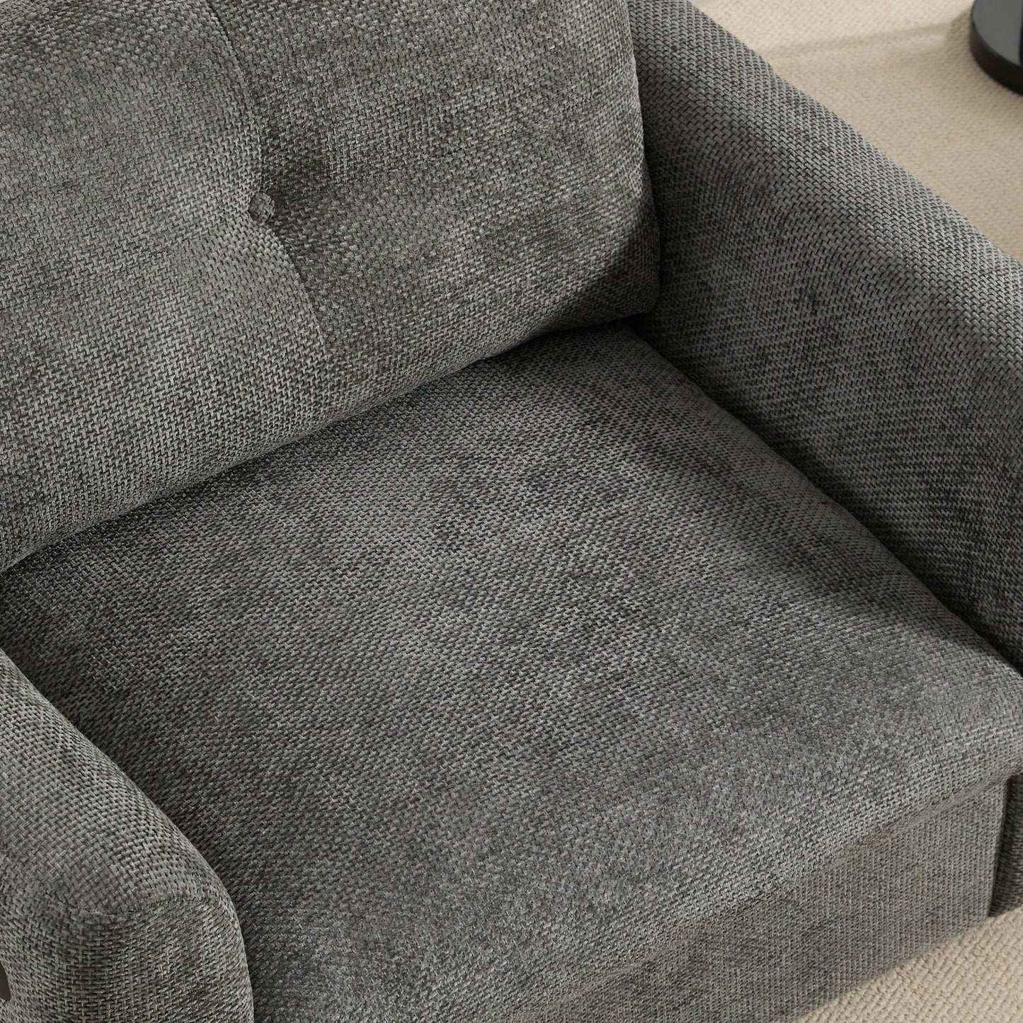 Fauteuil à siège large de 42 pouces avec chargeur à deux ports et conception de traction capitonnée par Harper&amp;Bright Designs